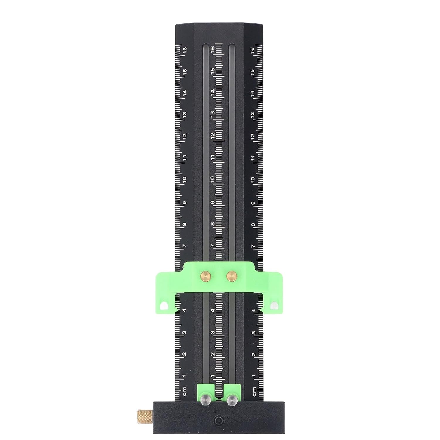 T Type Scribing with Steel Needle, Double Line Marking Ruler, Woodworking Sliding Measurement Tool, Aluminum Alloy CNC Machined Scriber for Precise Layout and Marking Tasks (Green)