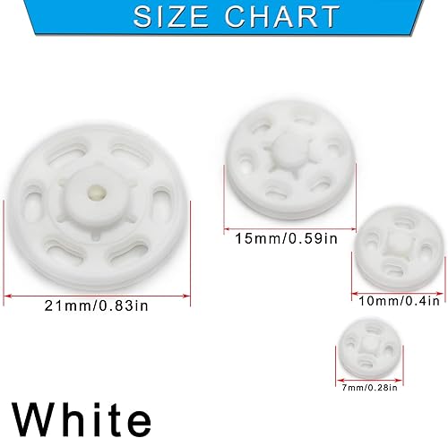 Miniatura 4 de Betoplin 30 juegos de broches de plástico para coser botones de cierre para ropa y manualidades (0.83 pulgadas)