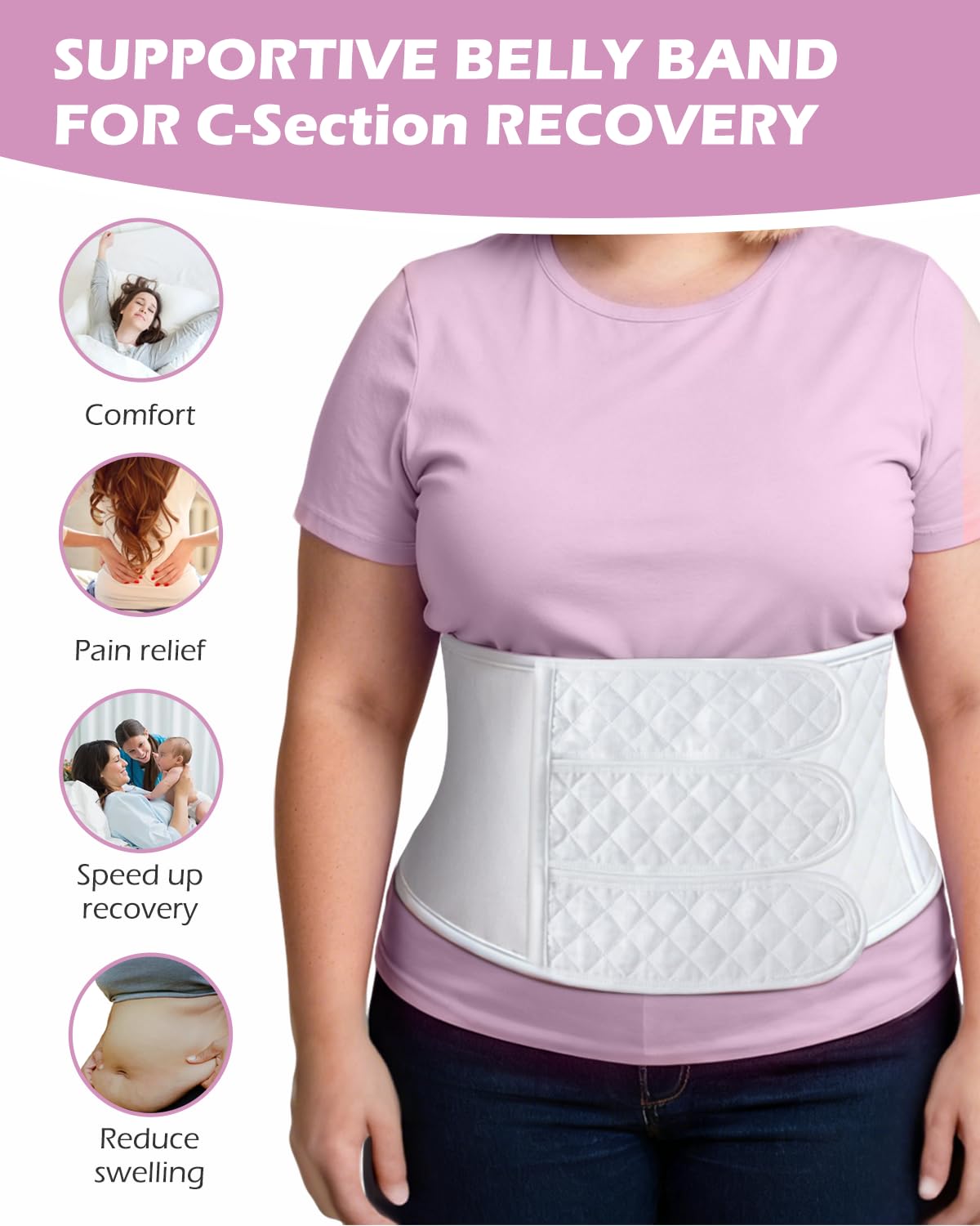 Kit imprescindible de recuperación de cesárea: botella Peri, ropa interior de malla desechable, forros de almohadilla de hamamelis, parches de silicona para cicatrices, carpeta abdominal abdominal