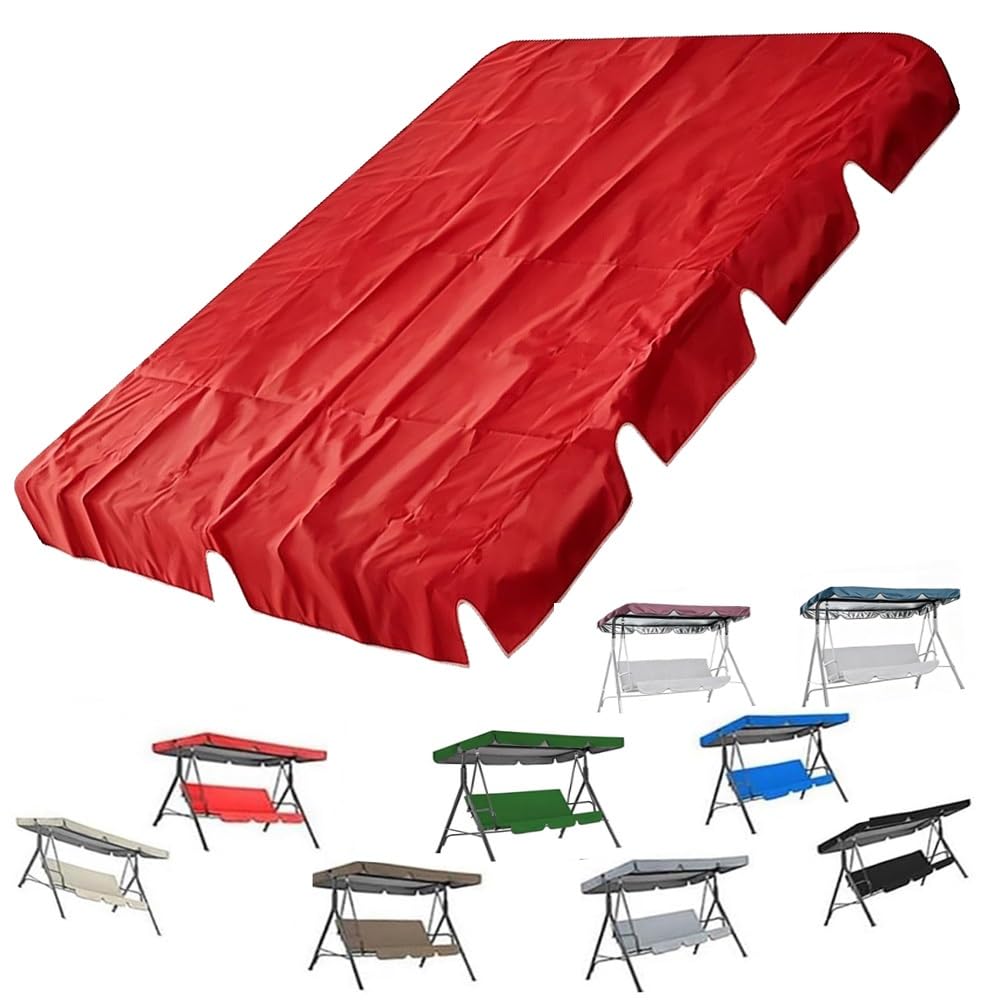 Toit De Balancelle 195×125cm 142×120cm Canopée pour Balancelles Remplacement Housse De Toit pour Balancelles en Tissu Oxford(Red,98x73x8in-249x185x18cm)