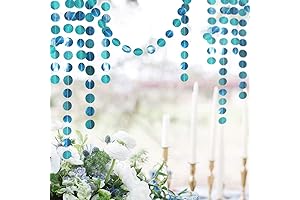 Cheerland Glitter Teal Blue Star Garland Christmas Decorations