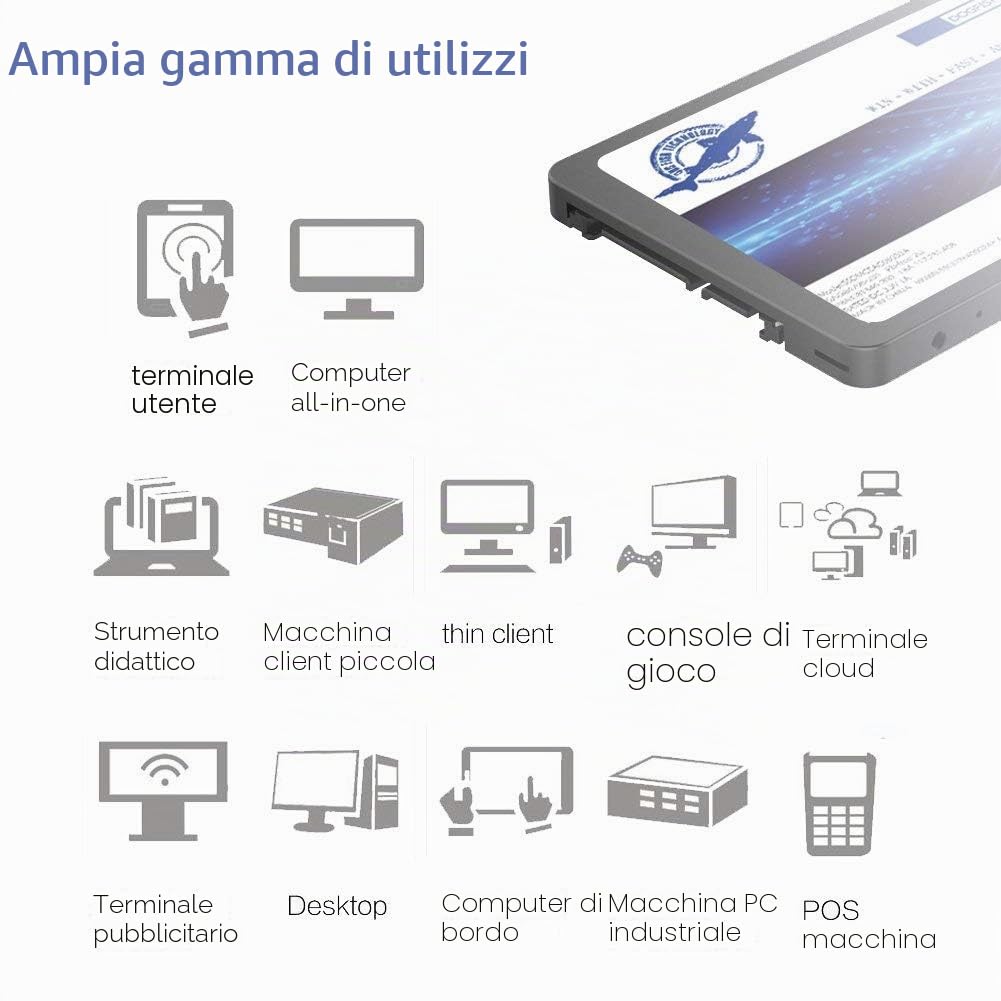 Dogfish SSD 500GB SATA3 2.5 Inch Unidad De Estado S?lido Incorporada 7MM Height High Speed Incluye SSD 32GB 60GB 64GB 120GB 128GB 240GB 250GB 480GB 512GB 1TB (2.5"-SATA3 500GB)