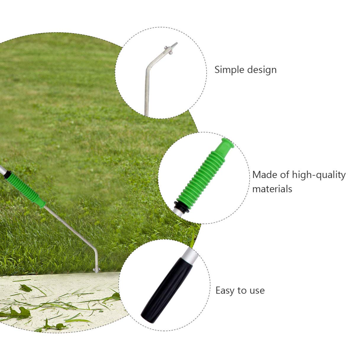 Herramienta Manual para Desherbar Jardín de Acero Extensible | Plata, para Grietas de Muro y Piedras, Uso en Jardinería, Taladro de Mango Largo