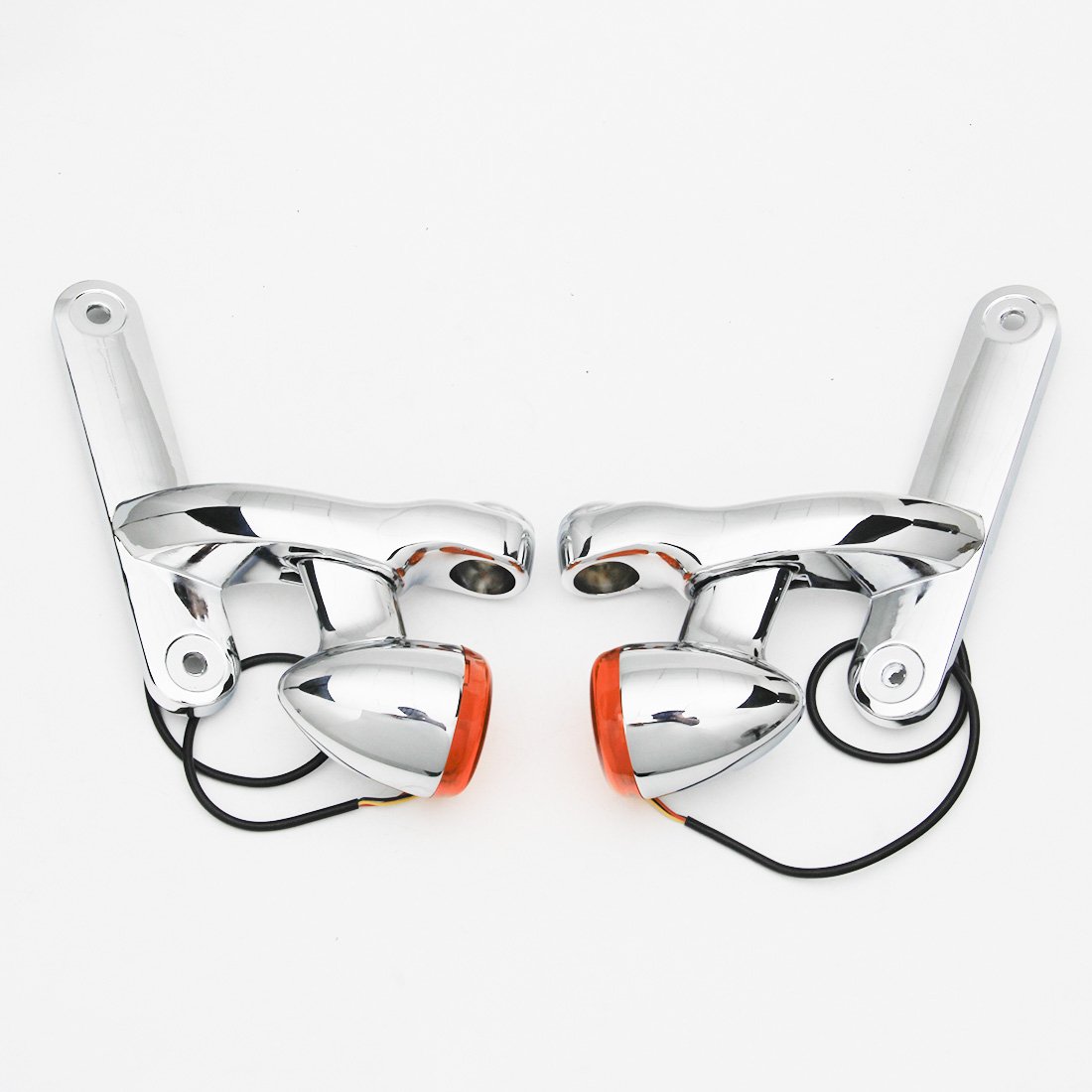 Accessoires de moto 4,5" - Spot auxiliaire - Phare antibrouillard DRL - Boîtier de jeu - Seau avec lampe clignotante et support d'éclairage - Pour touring Street Glide Trike (Chrome)