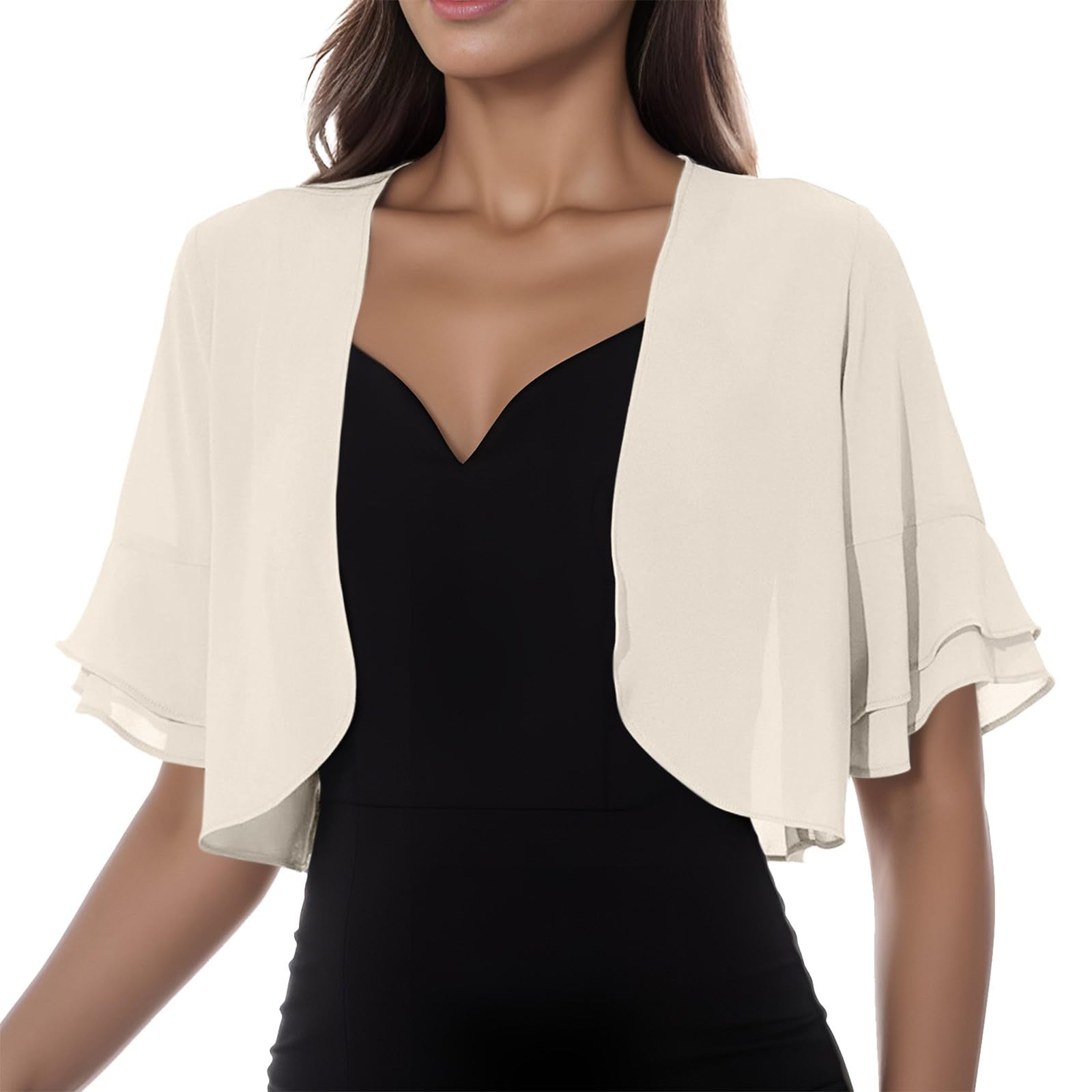 Damen Bolero Aus Chiffon - Elegante Schulterjacke Für Festliche Anlässe