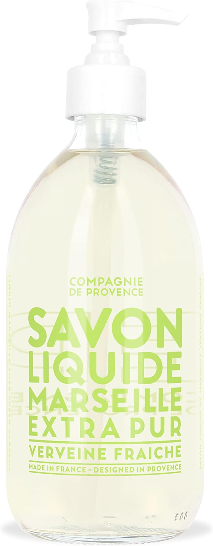 Compagnie de Provence Savon de Marseille Extra Pure Liquid Soap - Fresh Verbena - 16.7 Fl Oz Glass Pump Bottle