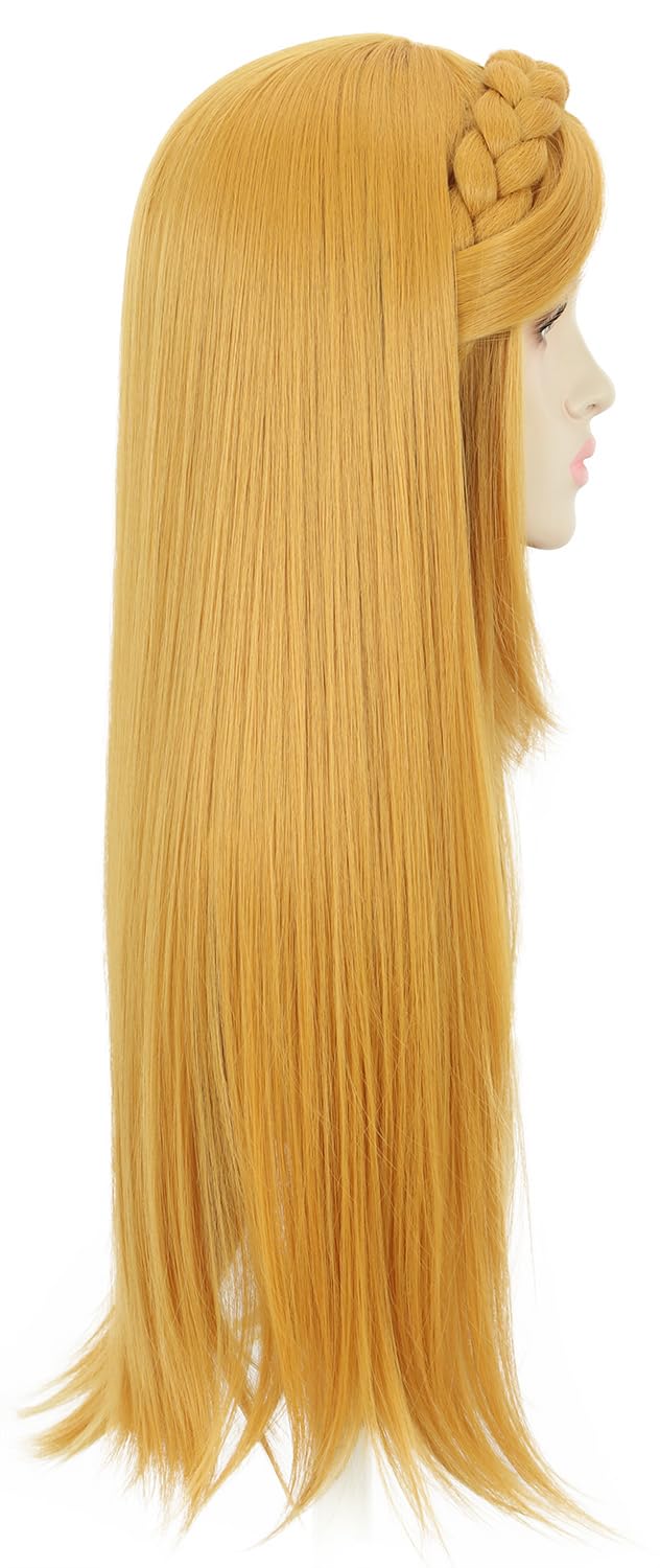 Amazon.com : yuehong Adult Long Blonde Women Wig Braid Elf  display picture 3