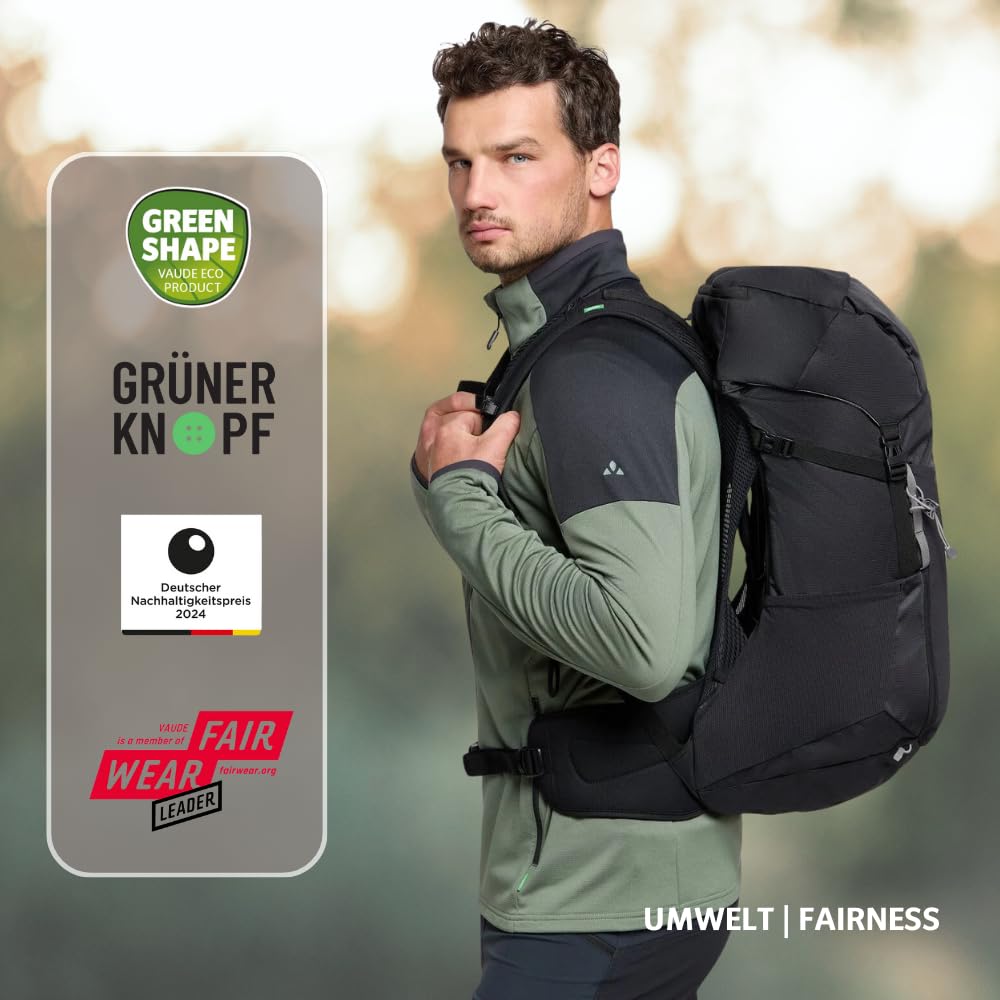 VAUDE Brenta 30 Wanderrucksack 30L mit ergonomischem Tragesystem, atmungsaktiver Rückwand, Trinksystem-Fach und verstellbaren Gurten ideal für längere Wanderungen