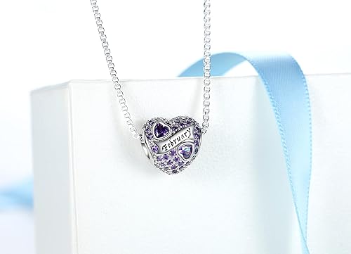 Miniatura 5 de Dijes de plata de ley 925 con piedra natal para pulsera, abalorios, pulseras, dijes, joyería de bricolaje, regalo de cumpleaños para mujeres