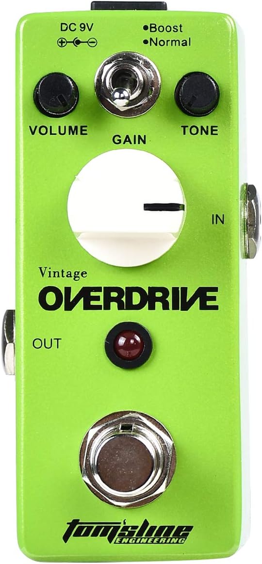 Tom'sline Overdrive Effect Pedal - Mini Guitar Vintage Overdrive 2 Modes for Electric Guitar with True Bypass (AGR-5D) …