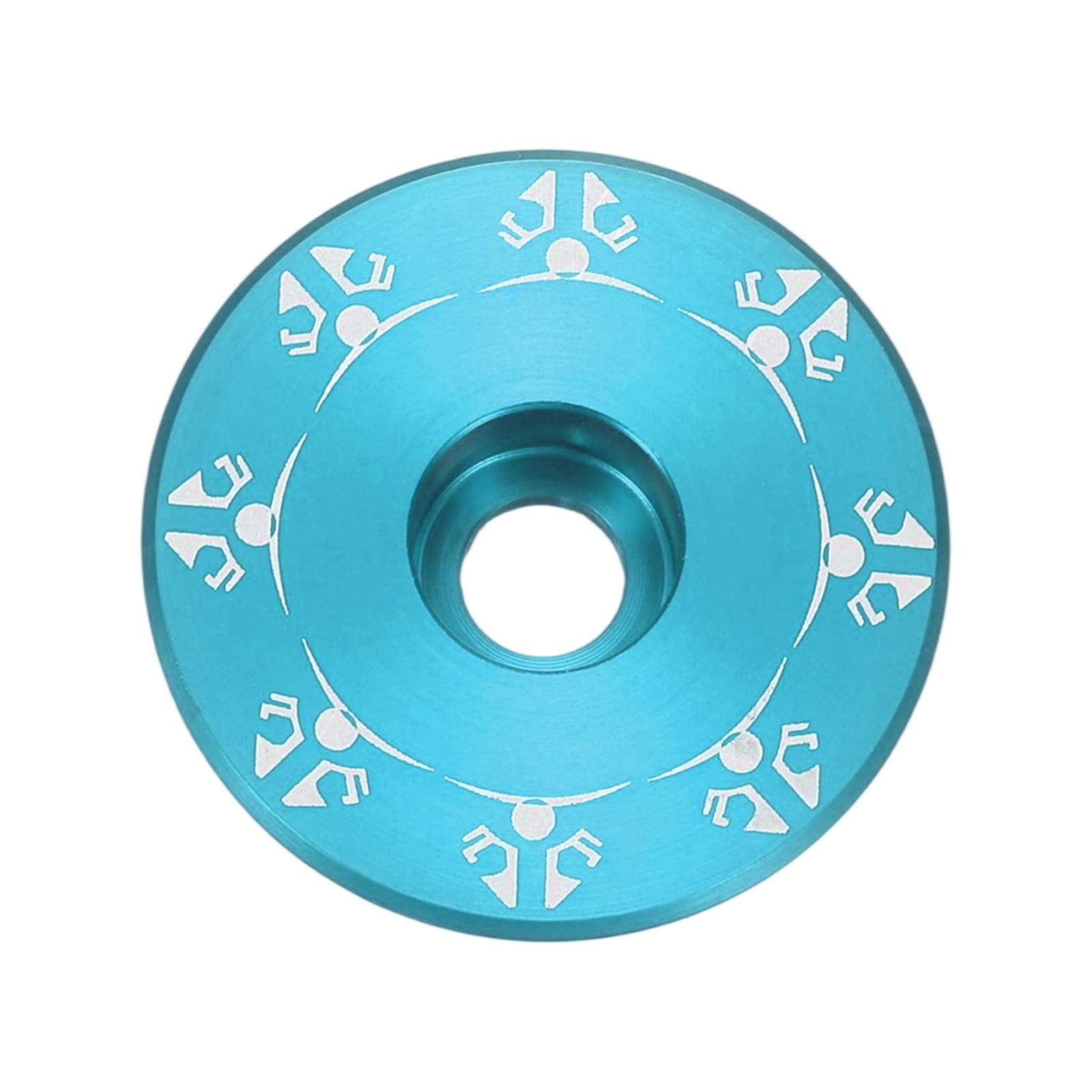 sourcing map Bicycle Headset Stem Top Cap 1-1/4" (31.8mm) OD Aluminum Alloy Cycling Headset Stem Cover Snowflake Pattern for Mountain Bike Road Bike MTB, Blue
