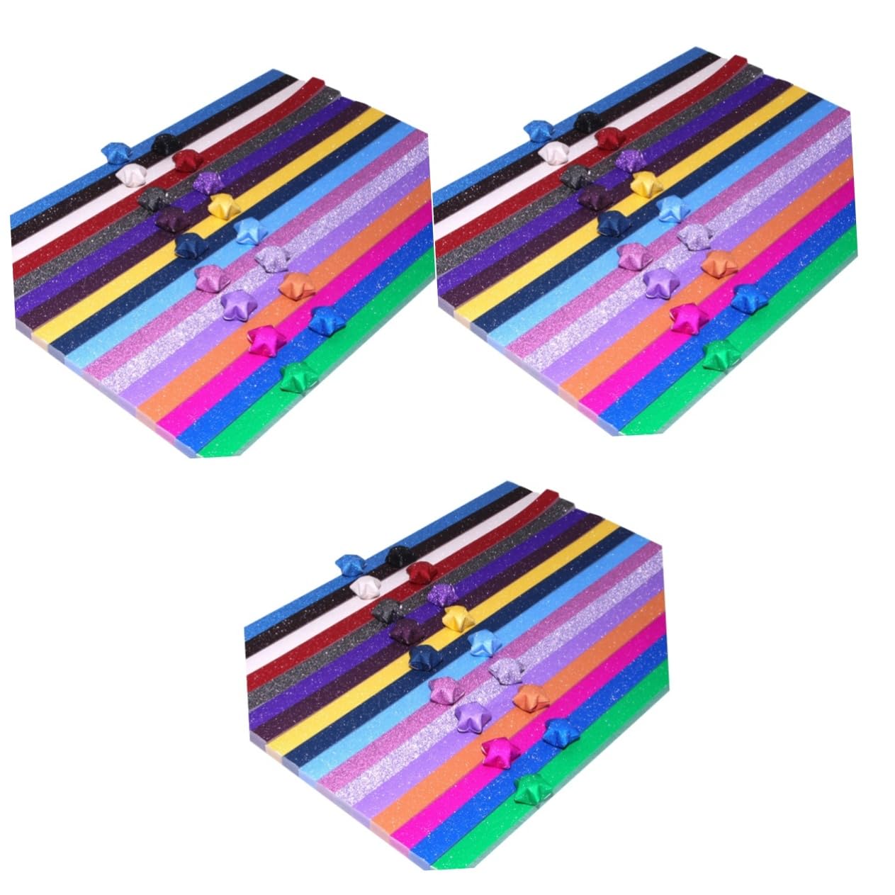jojofuny 60 Confezioni Carta per Origami Stelle Glitterate Coloratper Fai da Te Creativo Carta Resistente per Progetti Artigianali Scuola
