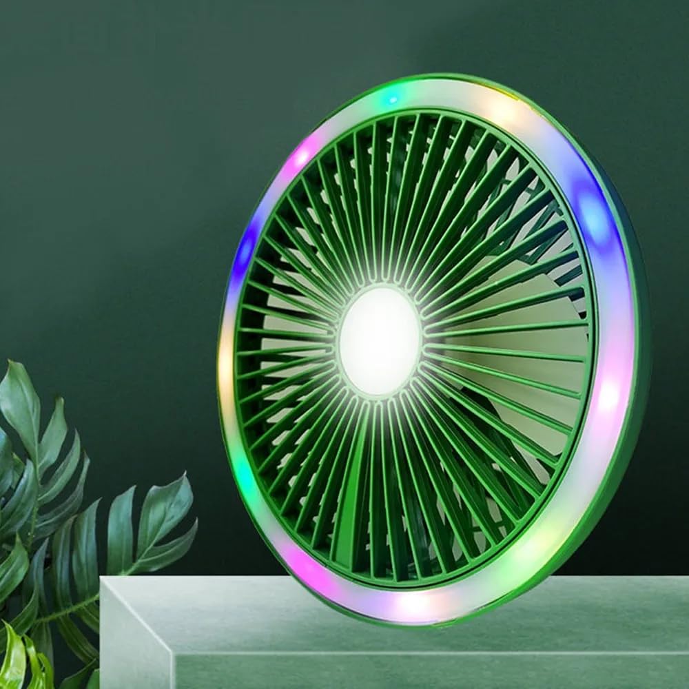 Lukzer 1PC Mini Table Lamp Colorful Portable Fan USB Rechargeable Foldable Handy Fan Suitable for Kids Adults (19 x 19 x 6 cm, Green/JD-F11) (B0C61LK73Z) Amazon Price History, Amazon Price Tracker