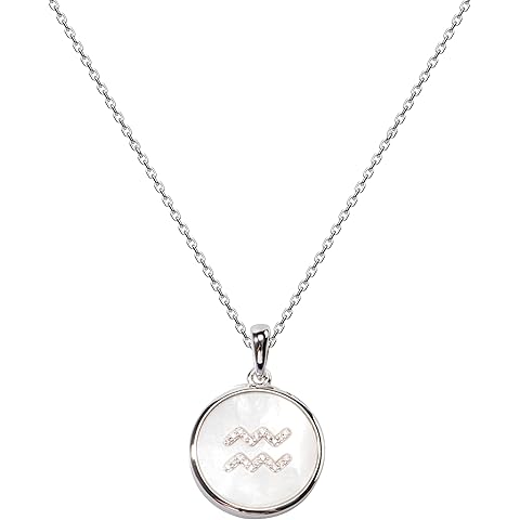 925 Sterling Silver Round Necklace with Twelve Constellations for Women
