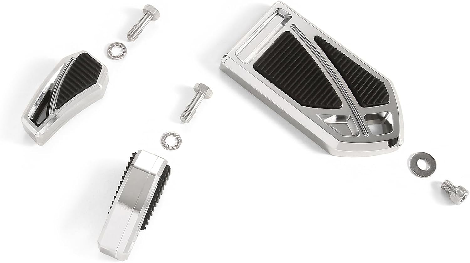 Phantom Floorboards Kit Footboards for Harley Touring Street Glide, Electra Glide, Road King, Road Glide, Softail (Chrome, 14-UP Touring Comb sets)
