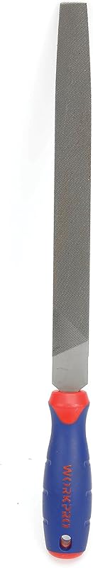 WORKPRO W051002 10 In. Flat File – Durable Steel File to Sharpen Tools and Deburr, Comfortable Anti-Slip Grip, Double Cut – Tool Sharpener for Professionals and DIY (Single Pack)