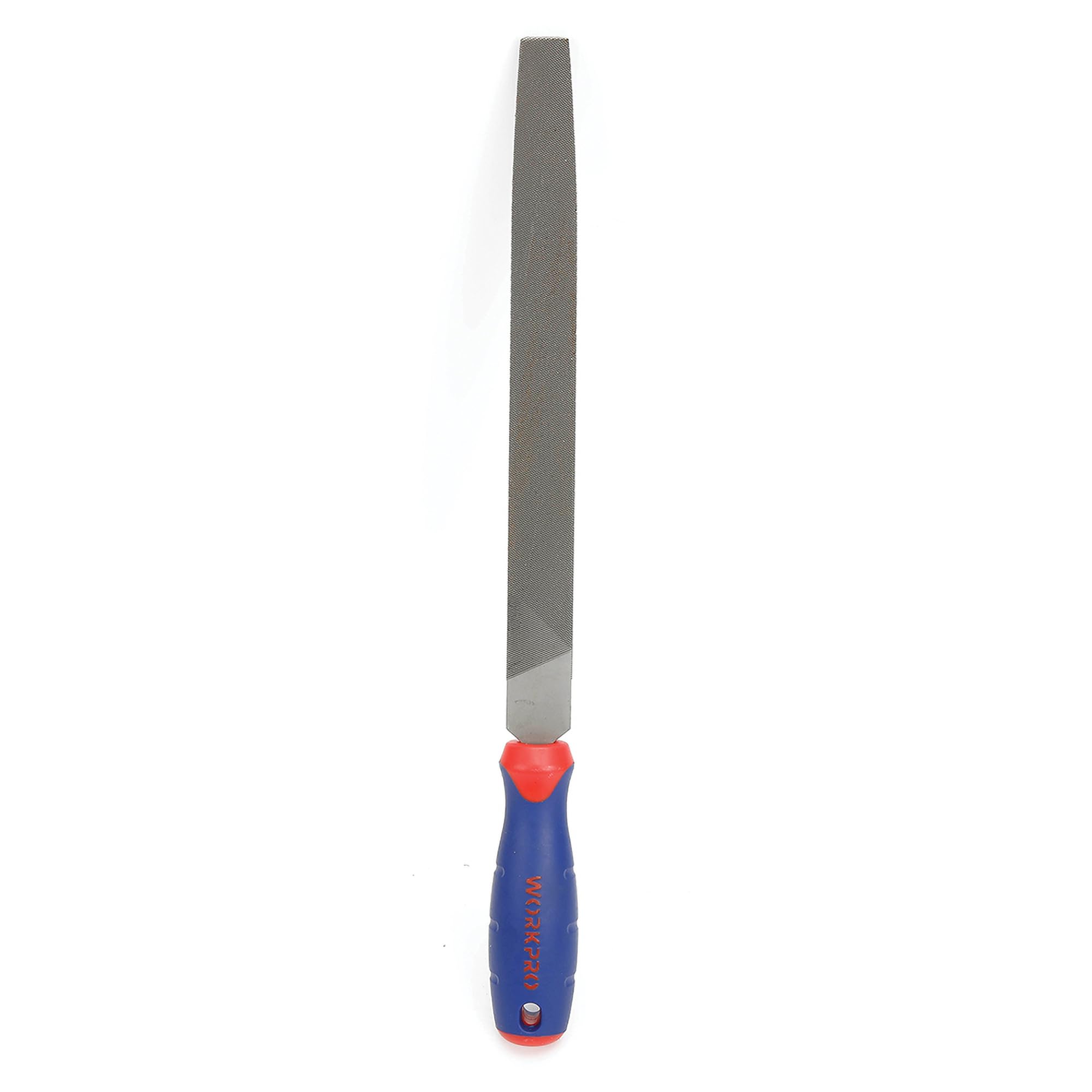 WORKPRO W051002 10 In. Flat File – Durable Steel File to Sharpen Tools and Deburr, Comfortable Anti-Slip Grip, Double Cut – Tool Sharpener for Professionals and DIY (Single Pack)