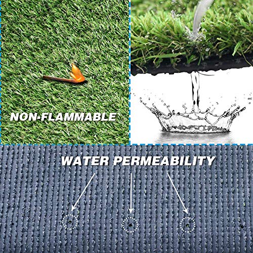 Premium Synthetic Artificial Grass Turf 1.38inch Pile Height 5FTX10FT, High Density Fake Faux Grass Turf, Natural and Realistic Looking Garden Pet Dog Lawn by Goasis Lawn - Image 5