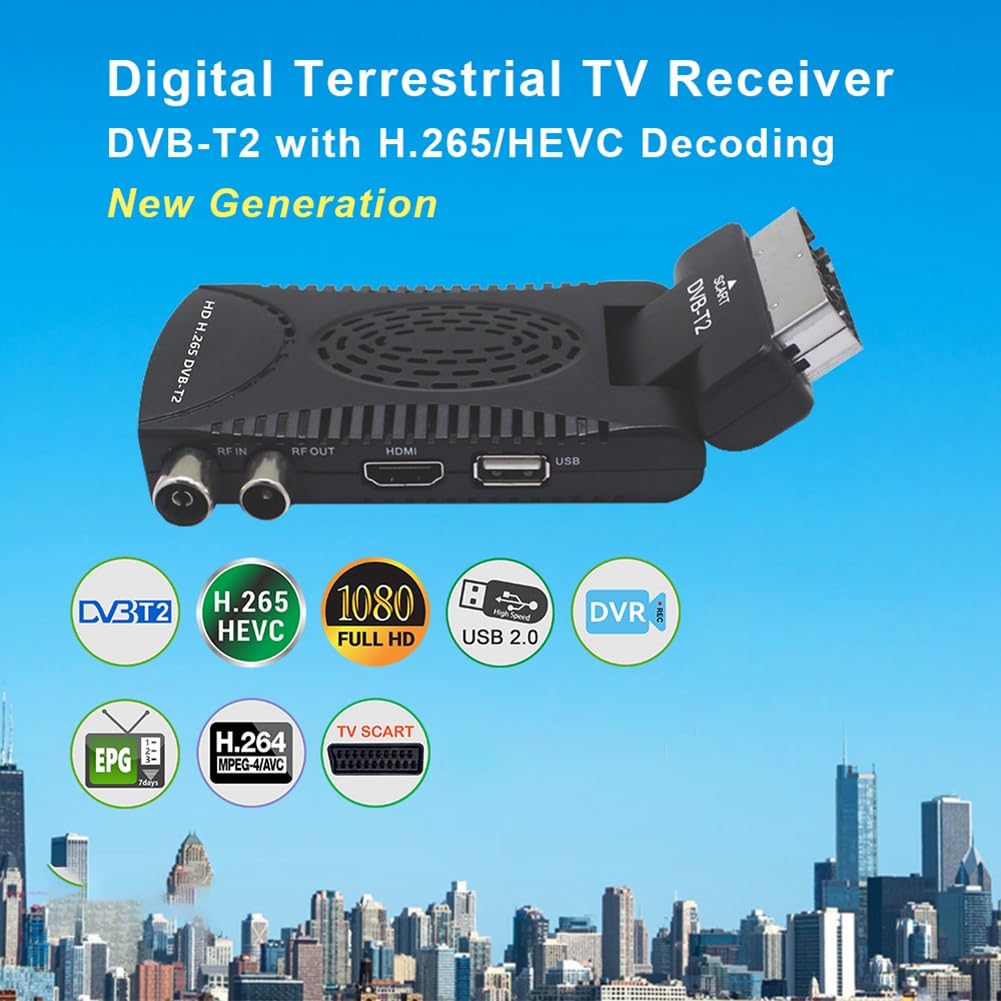 265 Decodifica HEVC Set Top Box per Decodificatore TV Terrestre Digitale Full HD DVB-T2 con Plug EU EU