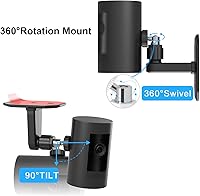 Vista 5 de Paquete de 2 soportes de montaje en pared ajustables compatibles con Ring Stick Up Cam y Ring Indoor Cam (1ª generación), ángulo de visión perfecto
