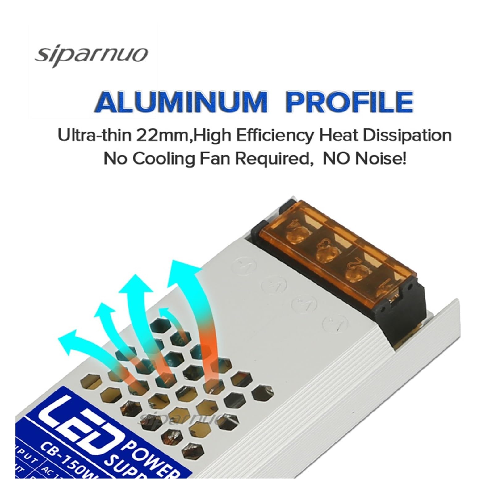 Transformadores de iluminación, fuente de alimentación del controlador LED, adaptador de transformador ultrafino de 60W 100W 150W CC 12V 24V, for tira LED WS2815(60W,12V)