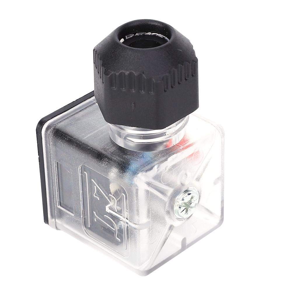 Spina Bobina Solenoide 5 Pezzi, Presa Connettore Bobina Solenoide Impermeabile Antipolvere Trasparente con Luce CC Senza Cavo per Elettrovalvola(12V)