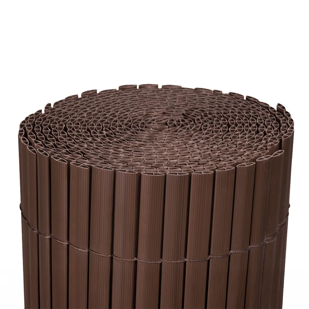 Mazovia Malla de Ocultación PVC 150x500 cm, Marrón, Ocultación Balcón, Terraza, Jardín, Resistente a la Intemperie y a Los Rayos UV, Moderno Pantalla de Privacidad, Todo el Año, Sin Taladrar