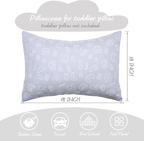 Miniatura 5 de UOMNY Funda de almohada para niños pequeños de 13 x 18 pulgadas, funda neutra para almohadas de cuna de 14 x 19 pulgadas, funda de viaje suave con