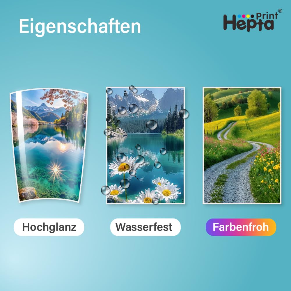 A4 Inkjet Fotopapier Glänzend Selbstklebend 100 Blatt Sticker Papier für Fotos,Etiketten, Aufkleber Wasserfest für Tintenstrahldrucker InkJet Fotoqualität Druck