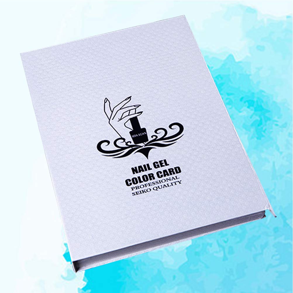 Frcolor 216 Colors Nail Polish Card UV Gel Color Cards Nail Swatch Display Book for Salon(White)