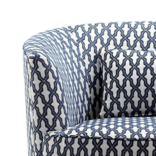 Rosevera Hearst Swivel Accent Chair, Polyester, Navy #TOP2