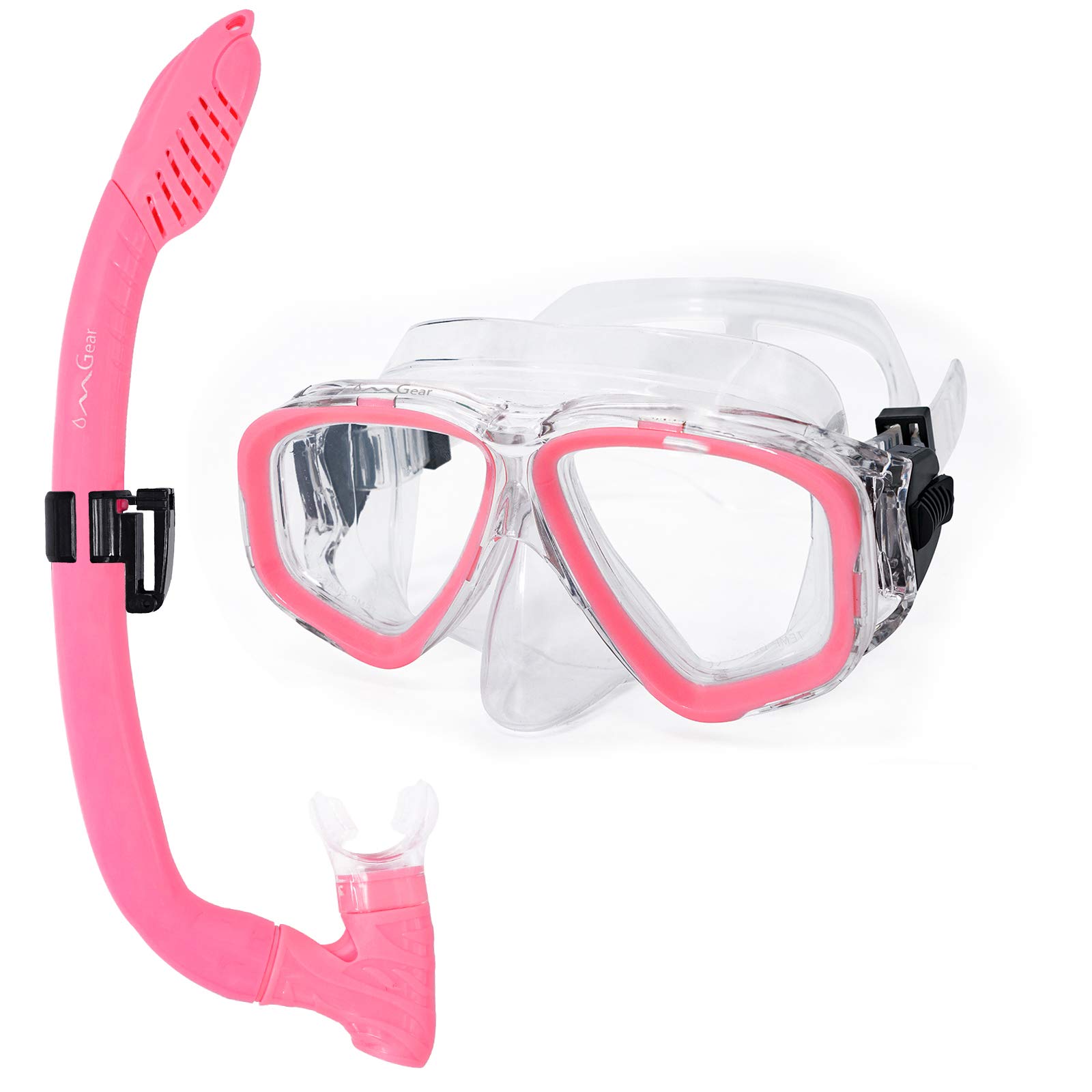 Kids Snorkel Set Snorkeling Gear for Kids Children Swim Goggles with Nose Cover Dive Mask Snorkel Gear for Boys Girls Junior 6-16,Silicone Diving Goggles and Snorkel Combo Swimming Pool Equipment
