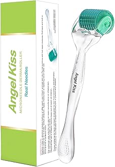Angel Kiss Derma Roller 0.5mm REAL NEEDLES - 192 Individual Titanium Needls - Microneedling Roller for Face Body Beard Scalp and Skin Care