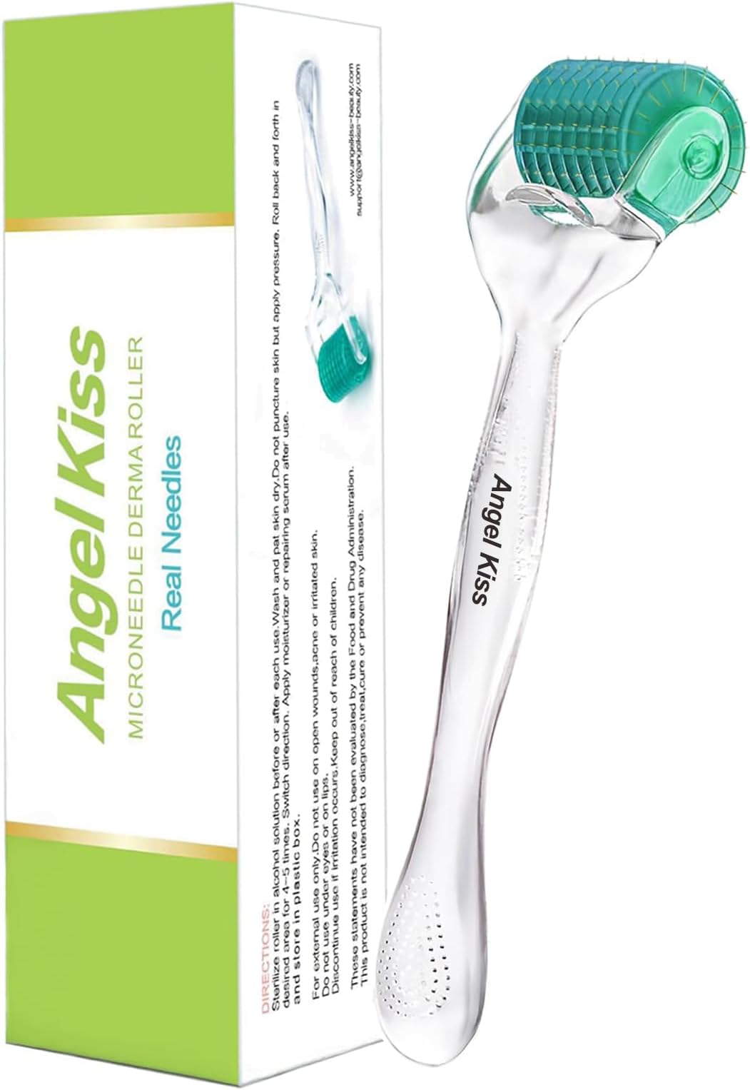 Derma Roller 0.5mm REAL NEEDLES - 192 Individual Titanium Needls - Microneedling Roller for Face Body Beard Scalp and Skin Care