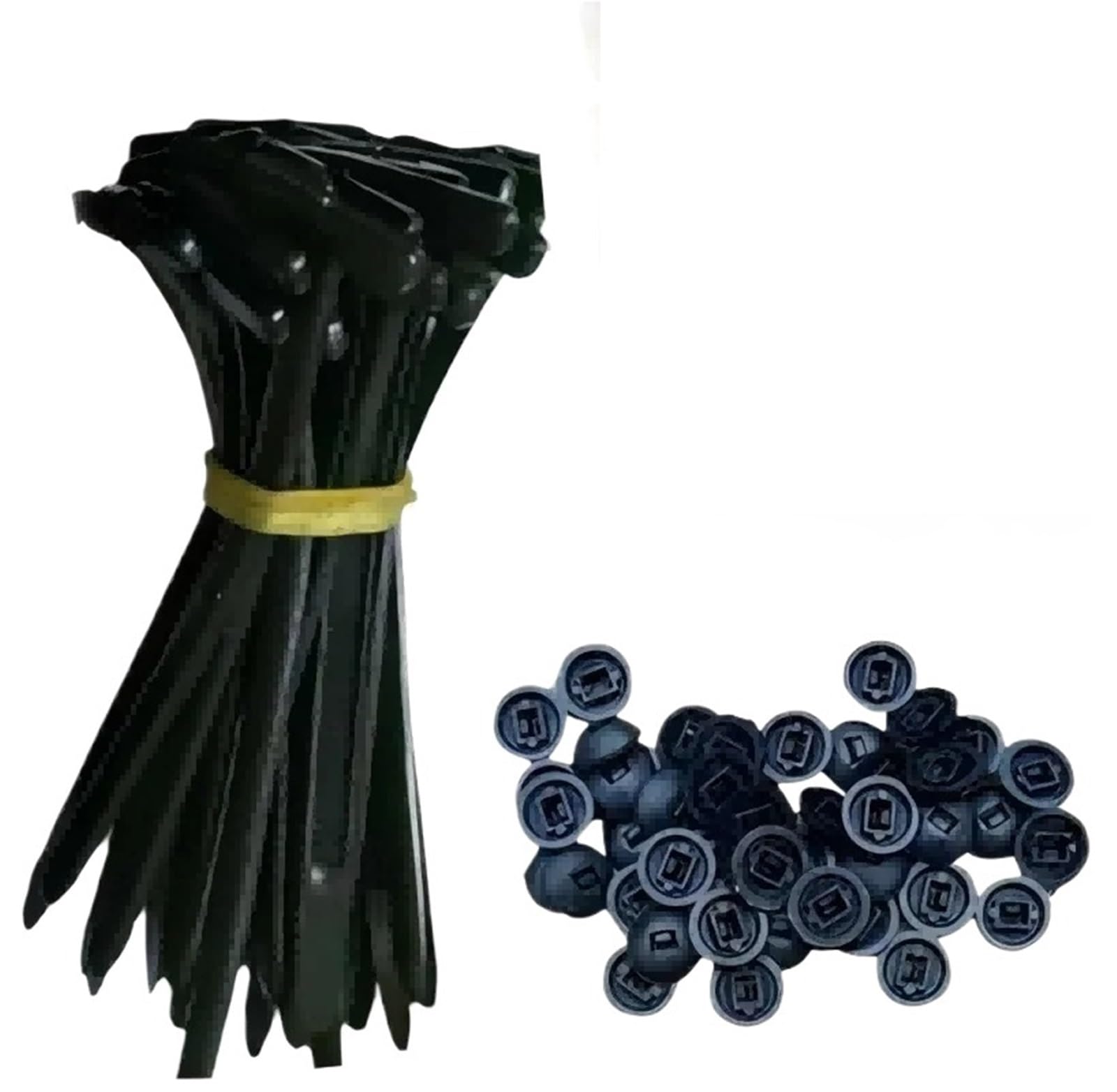 Yangshe One Color Nylon Cable Tie Buckle With Clips For Auto Wire Strapping Holder Organizer 500Pcs