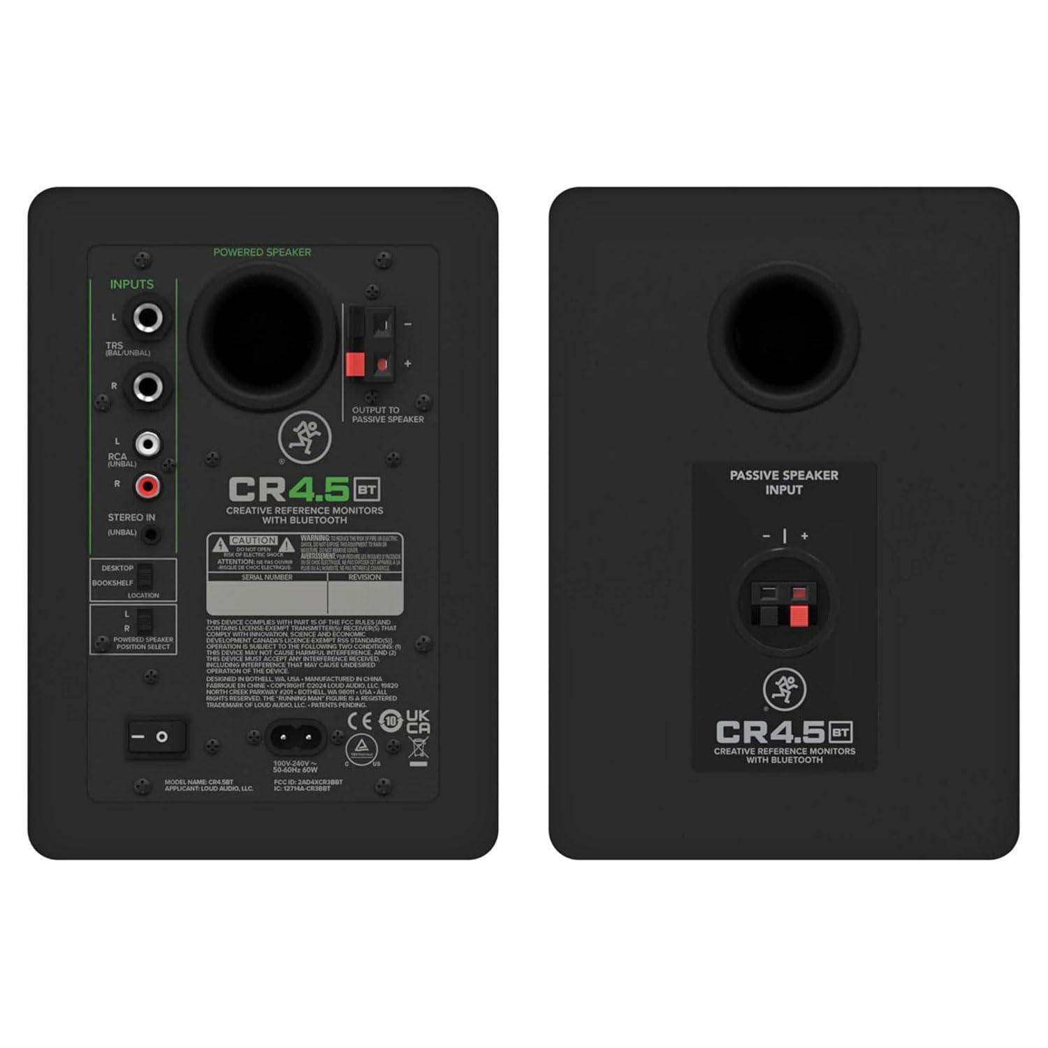 Mackie CR4.5BT Moniteur de studio actif 2 voies haut-parleur Bluetooth avec 2 câbles jack Keepdrum