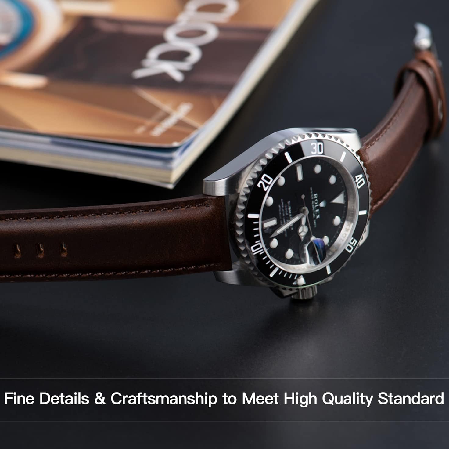 Miniatura 9 de OTTOODY Correas de cuero para reloj de 0709in 0787in 0827in 0866in correa de reloj de cuero de grano superior para hombres y mujeres elegantes