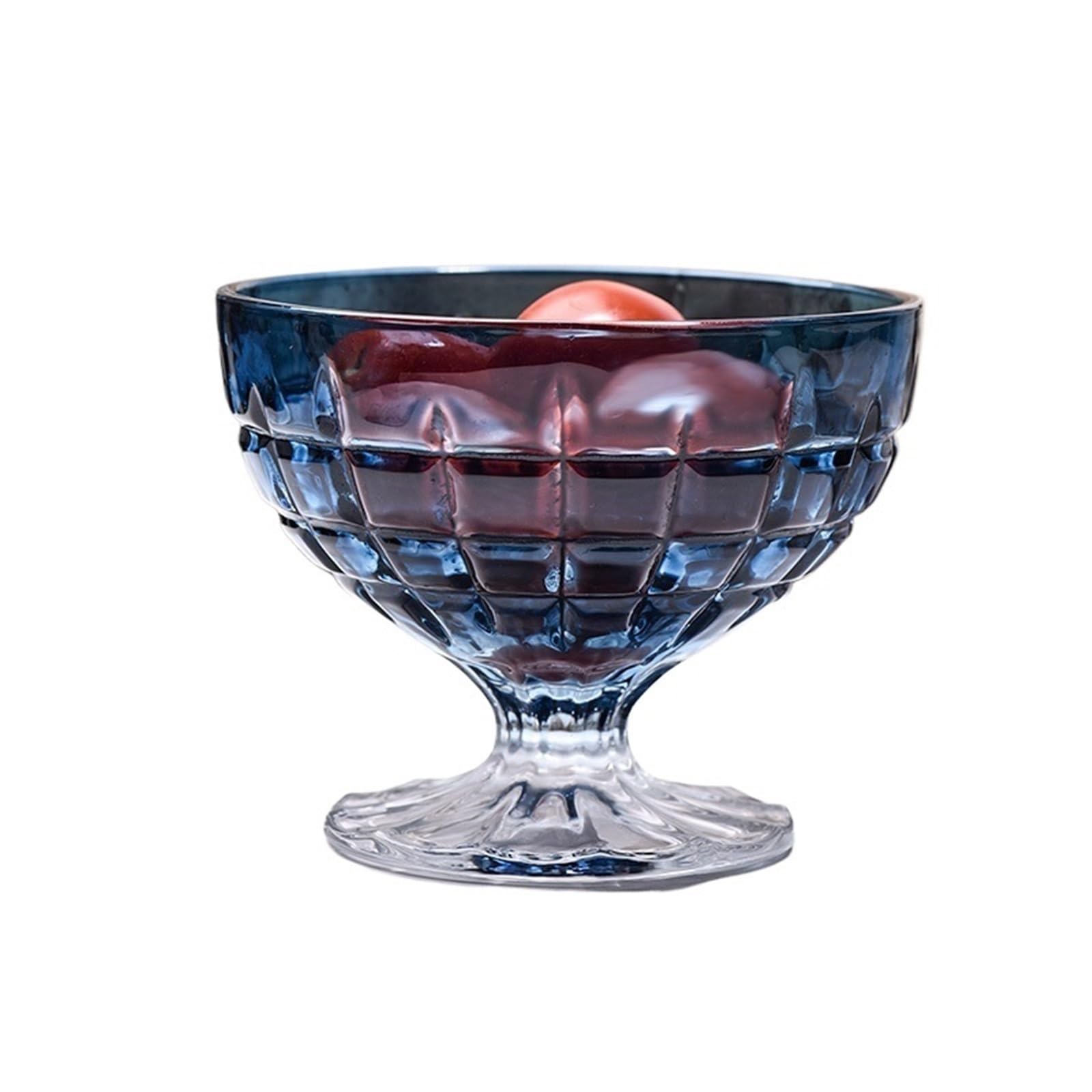Copas de postre vidrio vintage azul para evitar derrames en niños