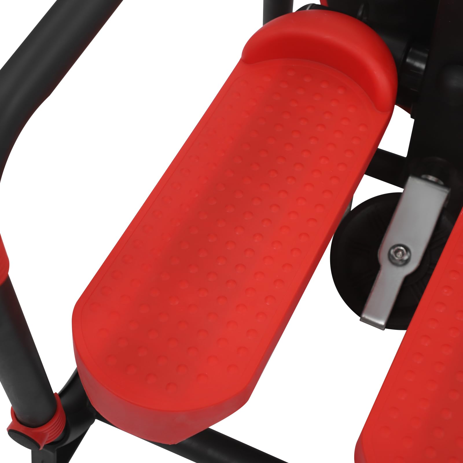 Stepper per casa, cyclette con display a LED e bande di resistenza, mini stepper idraulico per fitness fino a 100 kg, allenamento silenzioso per gambe per tutto il corpo, nero e rosso