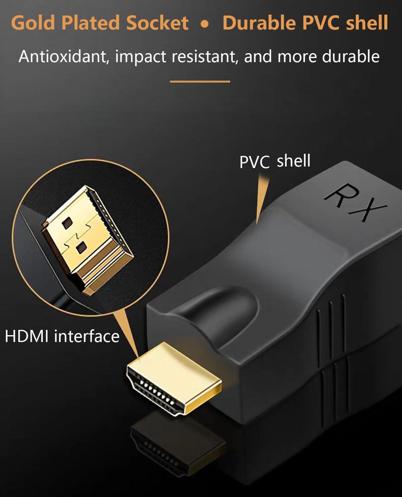 Hdmi Extender Over Ethernet Cat 5e/ 6 Cable, HDMI to RJ45 Ethernet Network Converter, Support Audio Video 1080P UP to 98FT(30m), Suitable for HDTV, PS3 4, Projector, Monitor (NOTE: Used in Pairs) 7