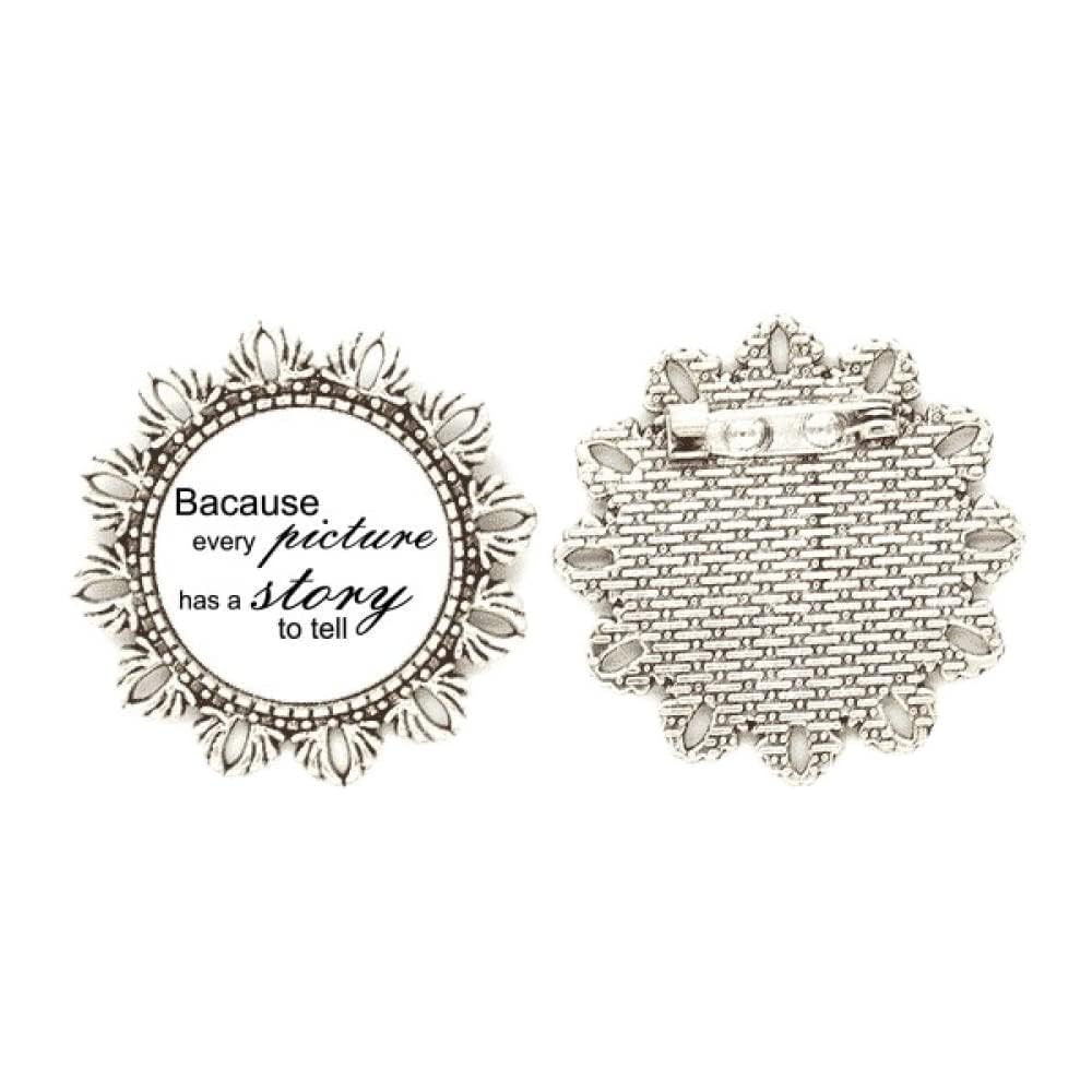 Broche de plata de flor estilo Art Deco medium para vestidos y chaquetas 4