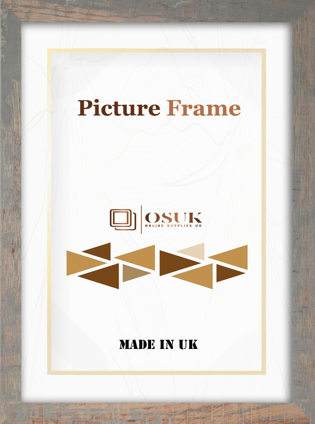 OSUK Picture Frames - Modern Photo Frame - Photo Frames Multiple Colours & Sizes with Clear Perspex Front - Free Stand & Wall Mounting Picture Frame (Rustic Silver, A3 (29.7 x 42.0 cm))