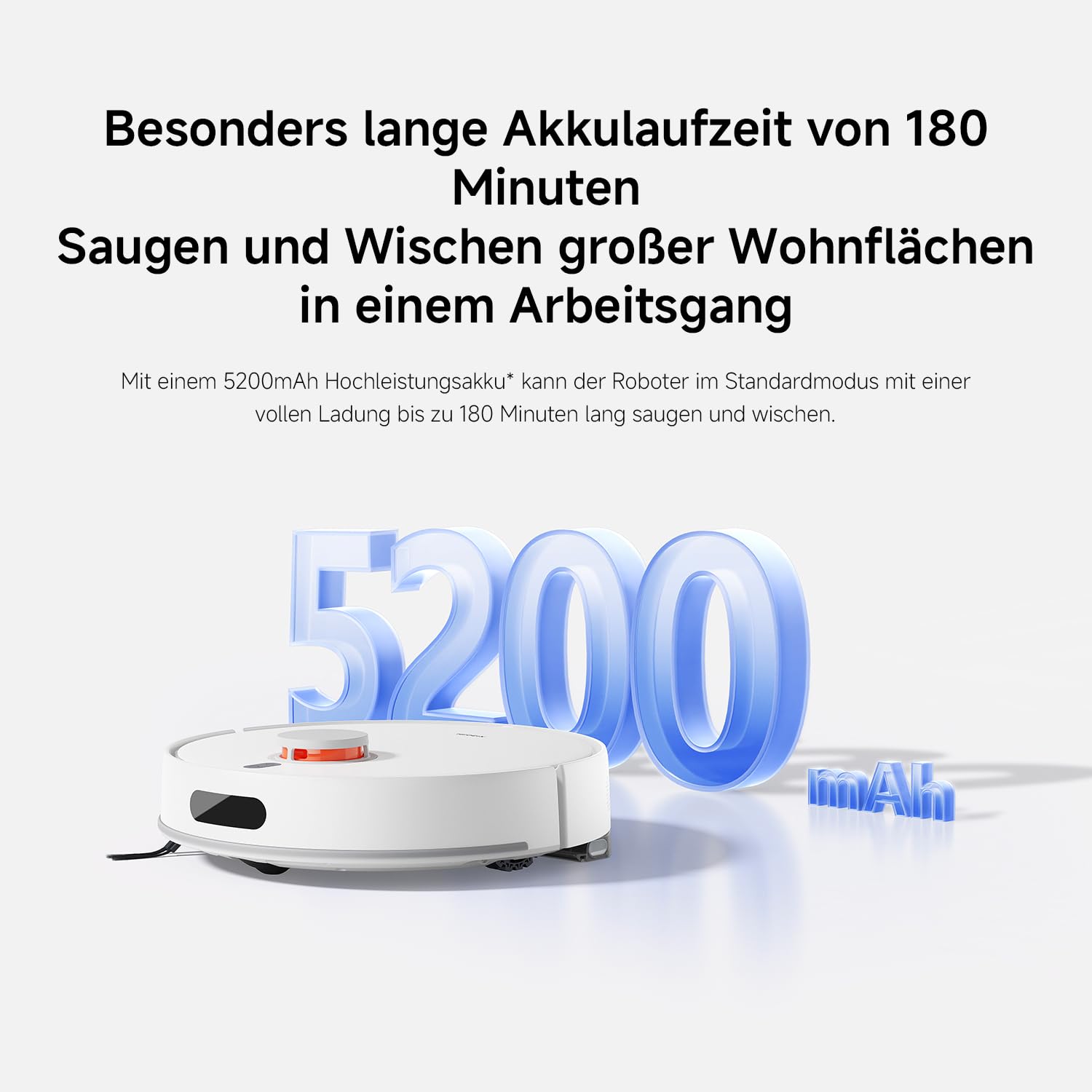 XIAOMI H40 Saugroboter, 10000Pa, LDS-Navigation, smarte Kartierung, Anti-Verwicklung, Auto-Entleerung, 180 Min Laufzeit, Home App & Sprachsteuerung