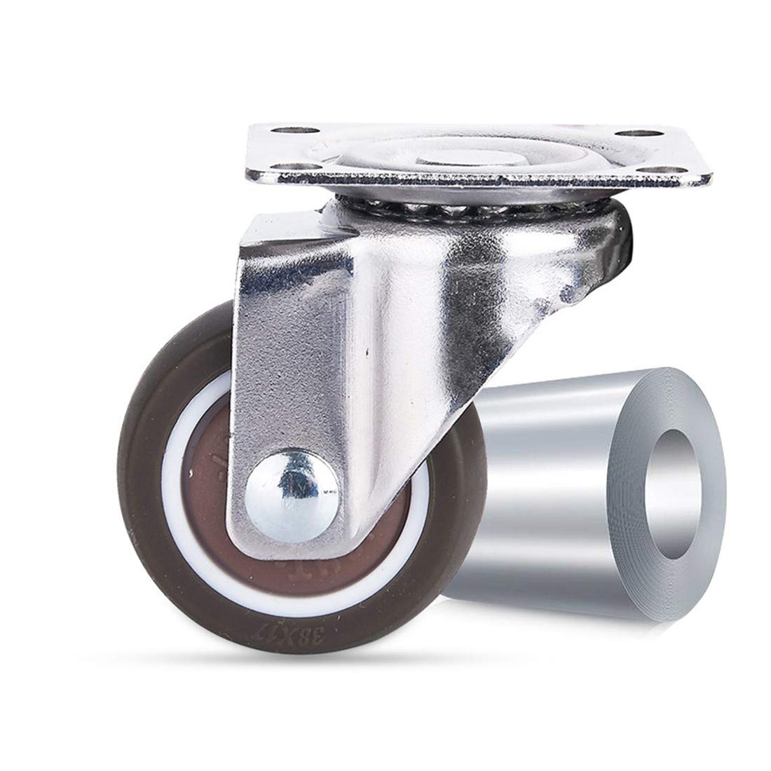 Kółka Gumowe kółka obrotowe TPE, wytrzymałe, ze śrubami, 1 cal i,5 cala, opakowanie 4 szt(Brake+universal,38mm/1.5in)