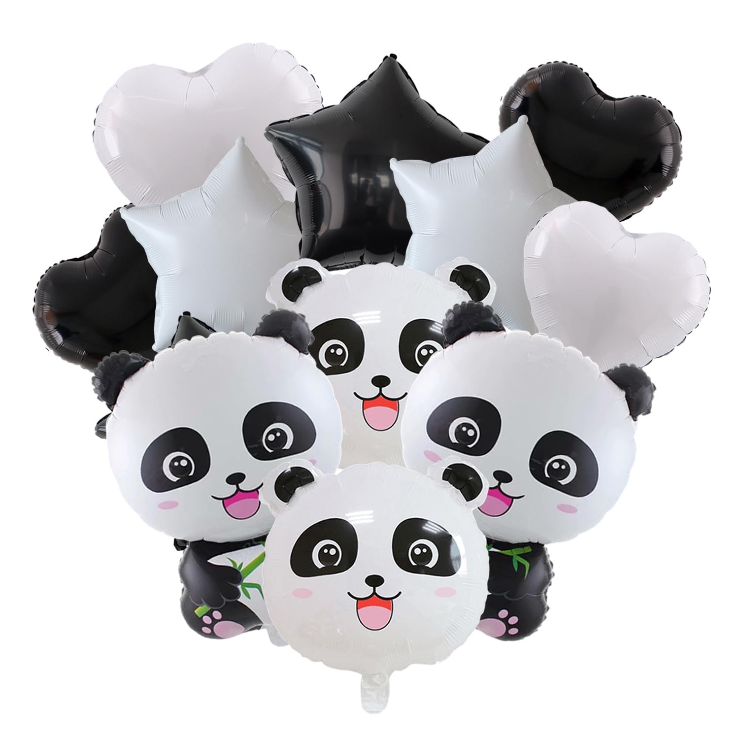 Ejufns Multicolor 12 Pieces Of Aluminum Film Balloons, Star Mood Panda Balloons, Cute Balloon, Interesting Shooting Background Props, Panda Theme Party Decoration.
