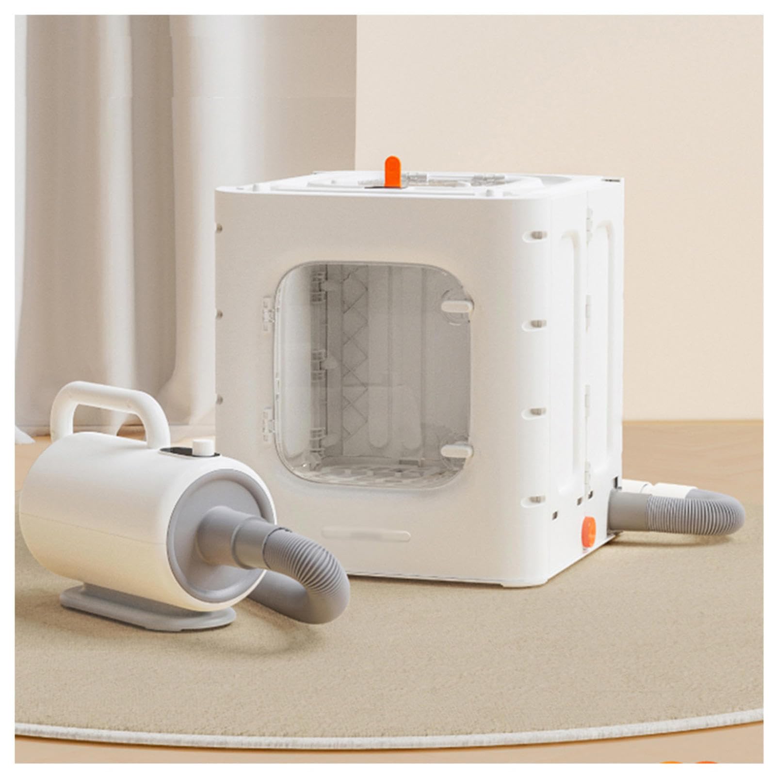 VEIEFJXN Expulsor Secador para Perros 62l De Gran Capacidad, Secador Perro Control De Temperatura Inteligente Y Secado 360, Pelos Mascotas Pelo De Mascota De Secado RáPido