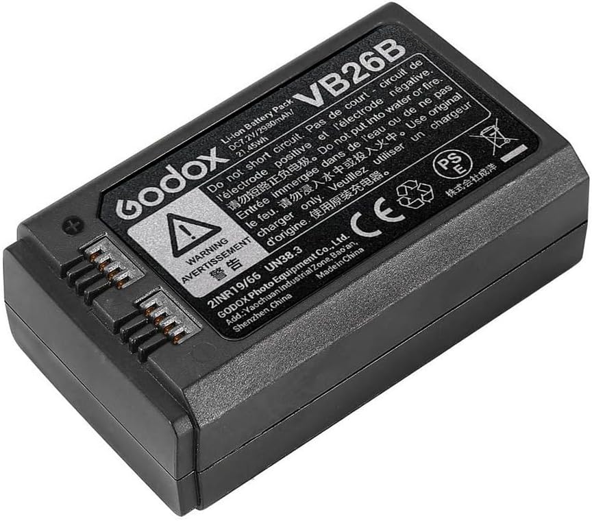 GODOX VB26B Li-ion Battery DC 7.2V 2980mAh 21.45Wh Replacement Battery V1S V1C V1N V1F V1O V1P and V860III V860III-S V860III-C V860III-N V860III-O V860III-F V850III Camera Flash Speedlite