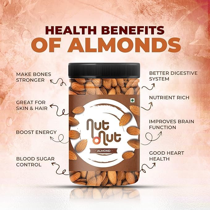 Image of Nut O Nut California Dried Almonds & Whole Cashews Combo | Dry Fruit Combo 700 gm | Cashew Almond Combo | Healthy Snacks | Premium Nuts & Dry Fruits Pack 700 g(350g x 2)- Diwali Gift Pack