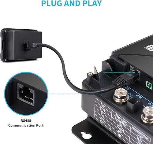 Miniatura 3 de Renogy Pantalla de monitoreo para cargador de batería integrado MPPT de 12V 3050A DC, montaje empotrado con LCD retroiluminado, seguimiento en