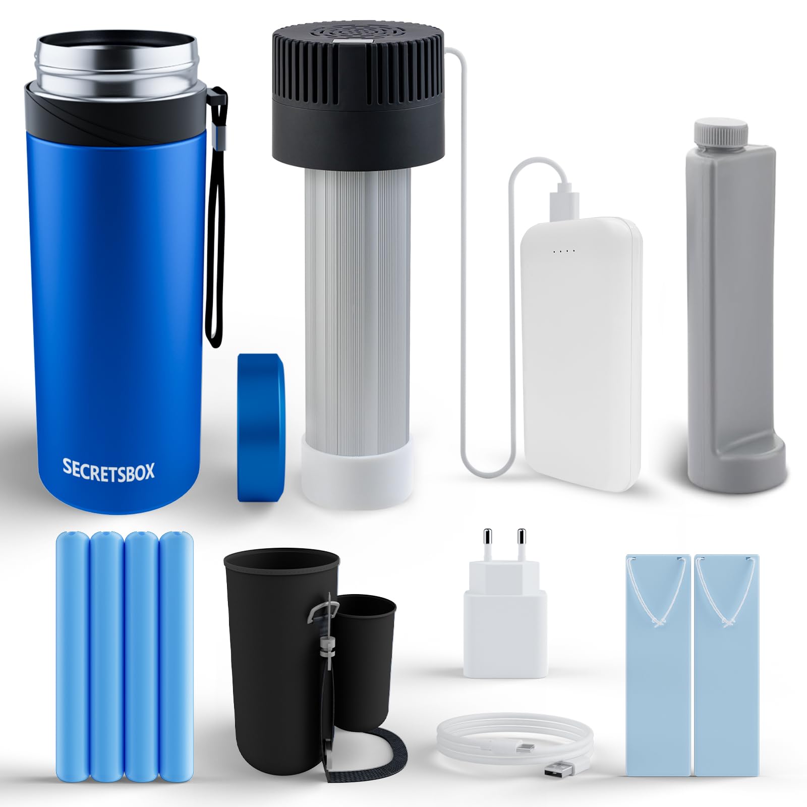 Frigo Insulina da Viaggio 2-8℃, Mini Frigo per Medicinali con batteria 20000mAh + 4 Impacchi di Ghiaccio Biogel, Elettrico Frigorifero per Insulina da Viaggio, Approvato TSA